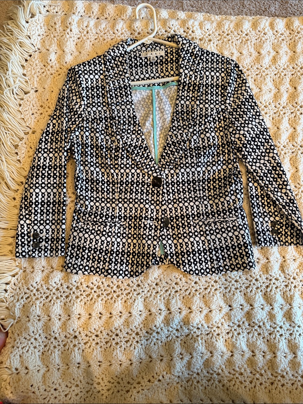 Black & White Patterned Women's Blazer